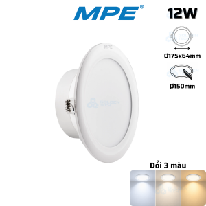 Đèn LED Downlight 3 Màu DLC 12W