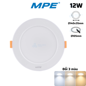 Đèn LED Downlight 3 Màu DLT 12W
