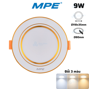 Đèn LED Downlight 3 Màu DLV 9W