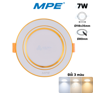 Đèn LED Downlight 3 Màu DLV 7W
