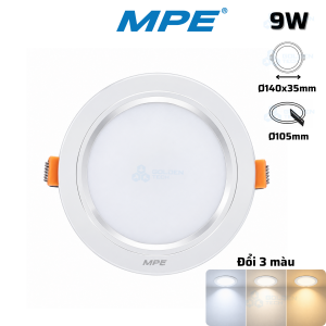 Đèn LED Downlight 3 Màu DLBL 9W Ø105