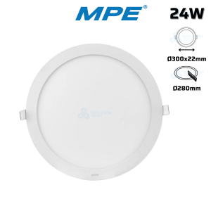 Đèn Led Panel Âm trần Nhôm Siêu Mỏng MPE 24W Trắng, Trung tính, Vàng RPL-24T/N/V