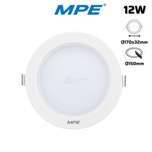 Đèn Led Panel Âm trần Nhựa MPE 12W Trắng, Trung tính, Vàng RPL2-12T/N/V