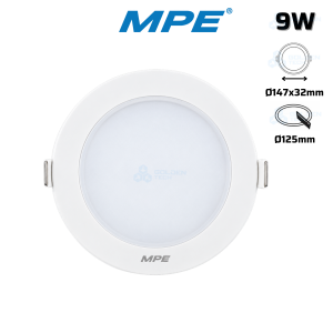 Đèn Led Panel Âm trần Nhựa MPE 9W Trắng, Trung tính, Vàng RPL2-9T/N/V