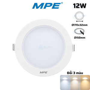 Đèn Led Panel Âm trần MPE 12W Đổi 3 màu RPL2-12/3C