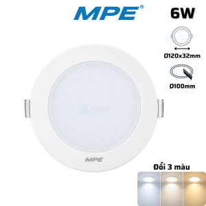 Đèn Led Panel Âm trần MPE 6W Đổi 3 màu RPL2-6/3C