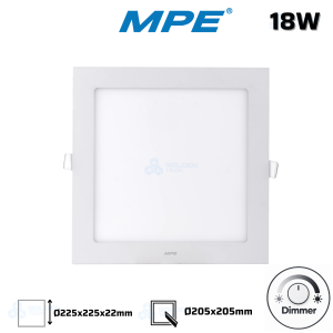 Led Panel vuông âm Siêu Mỏng MPE Dimmer 18W trắng, vàng SPL-18T/DIM