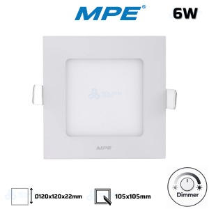 Led Panel vuông âm Siêu Mỏng MPE Dimmer 6W trắng, vàng SPL-6T/DIM