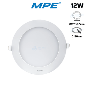 Đèn Led Panel Âm trần Nhựa Siêu Mỏng MPE 12W Trắng, Trung tính, Vàng RPL3-12T/N/V