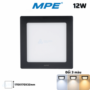 Đèn LED Panel Ốp Trần Nổi Vuông 12W 3 Màu SSPLB-12W