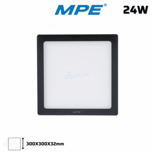 Đèn LED Panel Ốp Nổi Nhựa Đen, Mặt Vuông SSPLB2-24W Trắng, Vàng