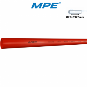 Ống Luồn Cứng Màu Đỏ 750N Phi 25mm Dài 2.920mm Mã A9025RD