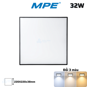 Đèn Downlight Vuông Nổi Tràn Viền 3 Chế Độ Màu SSDLB-32W