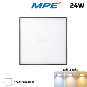 Đèn Downlight Vuông Nổi Tràn Viền 3 Chế Độ Màu SSDLB-24W
