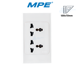 Ổ cắm đôi đa năng đế liền 16A A20UESM2N
