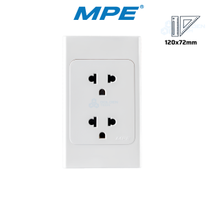 Ổ cắm đôi 3 chấu đế liền 16A A20UES2N