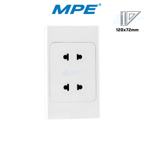 Ổ cắm 2 chấu đế liền 16A A20US2N